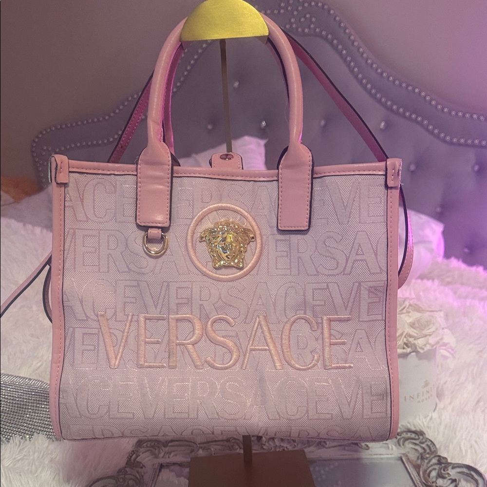 Versace Light Pink Embossed Tote